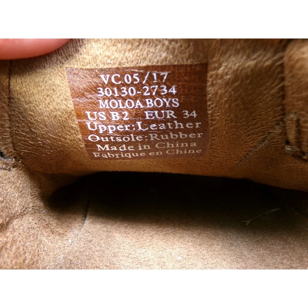 Olukai Moloa Boy Shoes Youth Boys Brown Size 2 Slip On Leather